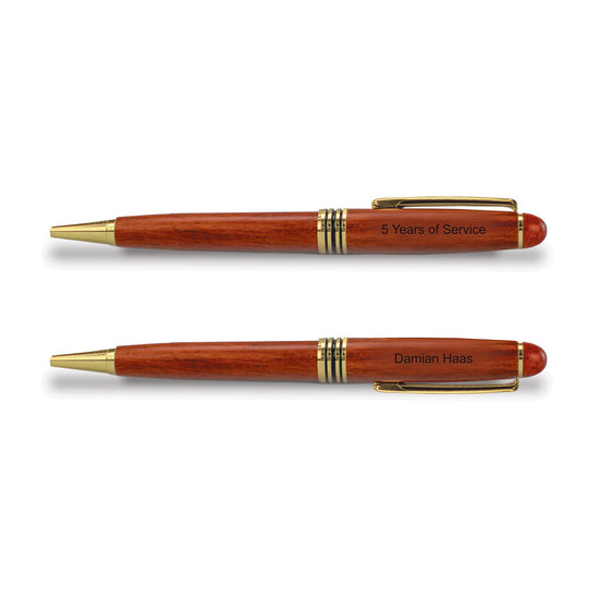 2 rosewood twist ballpoint pen with 24k gold-plated fittings