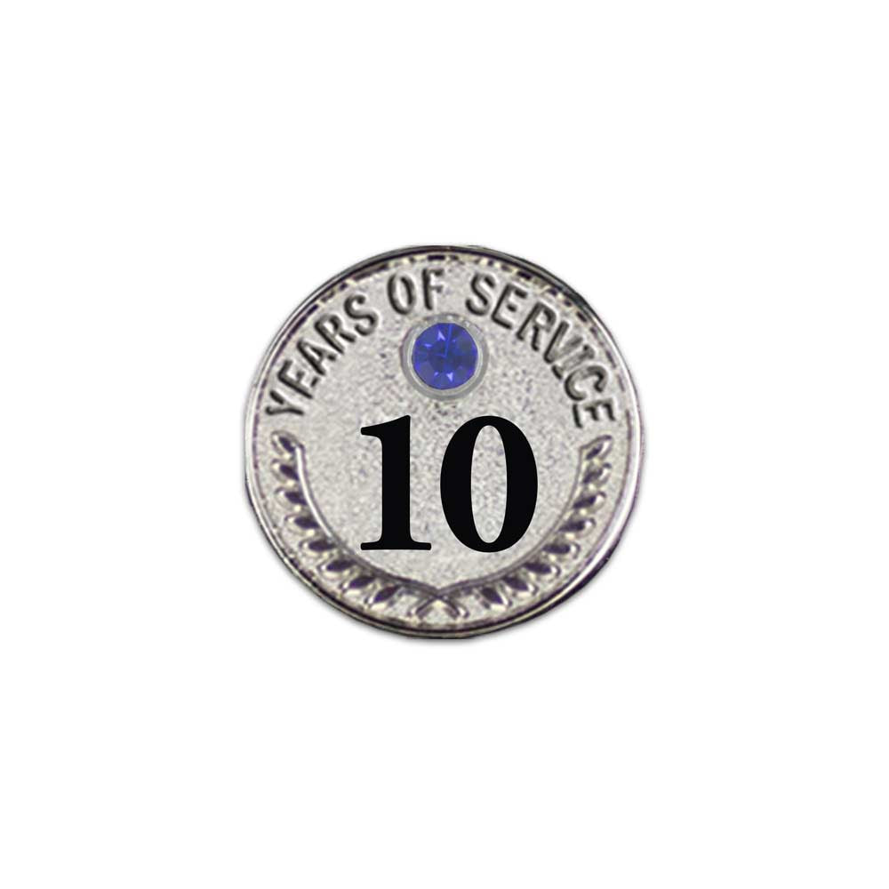 Years of Service Lapel Pins with Gemstone