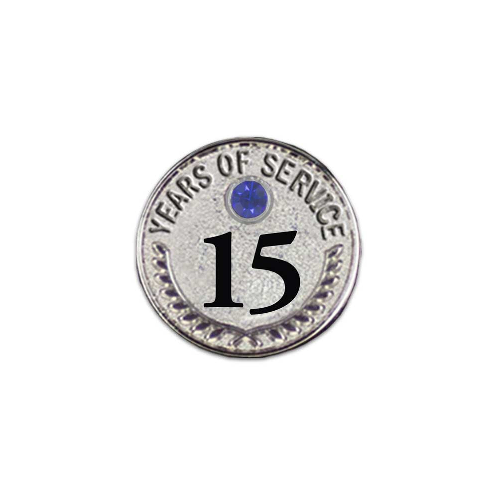 Years of Service Lapel Pins with Gemstone