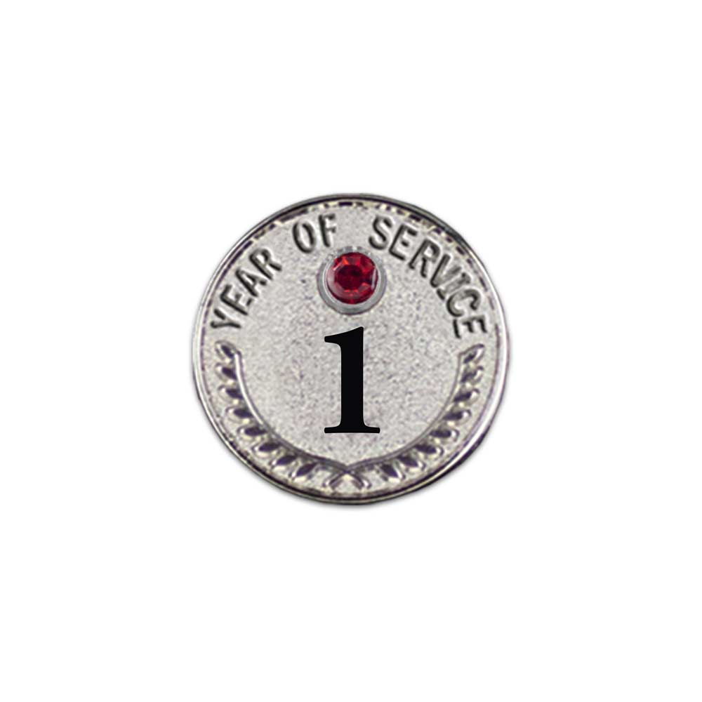 Years of Service Lapel Pins with Gemstone