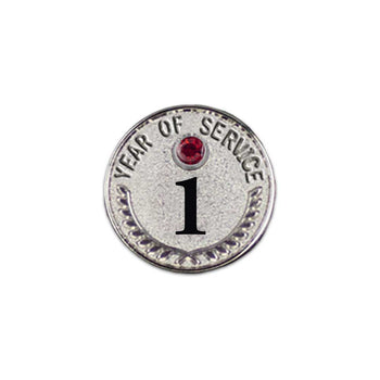 Years of Service Lapel Pins with Gemstone