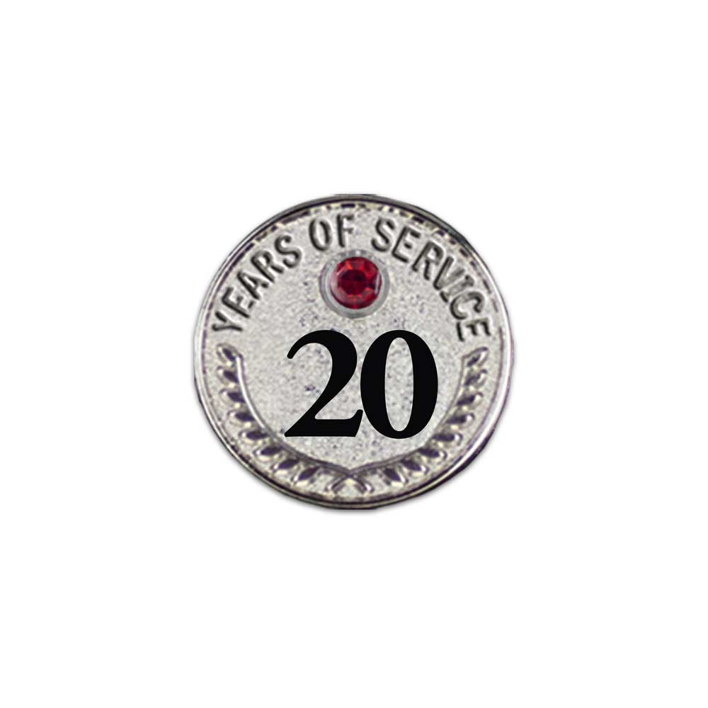 Years of Service Lapel Pins with Gemstone