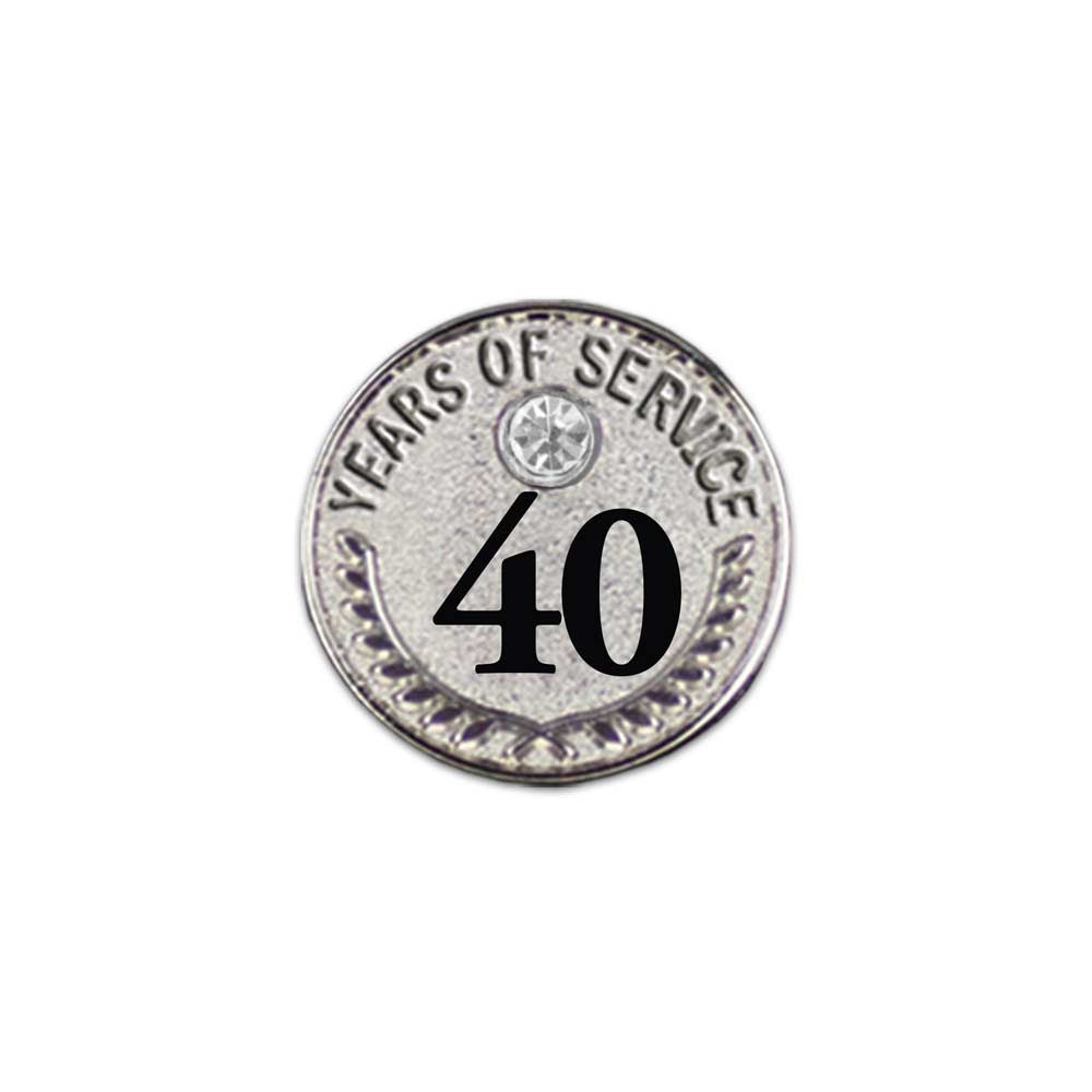 Years of Service Lapel Pins with Gemstone