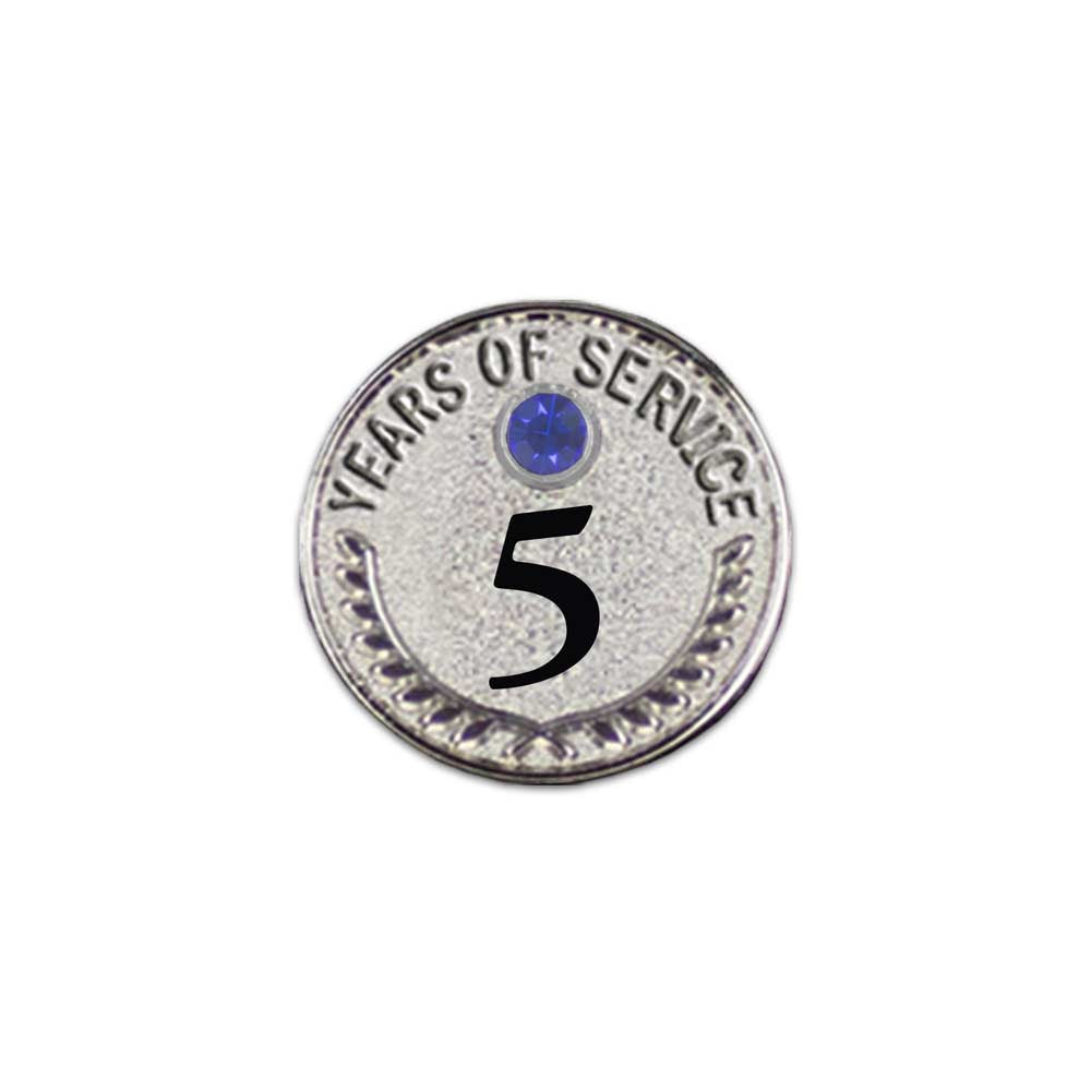 Years of Service Lapel Pins with Gemstone