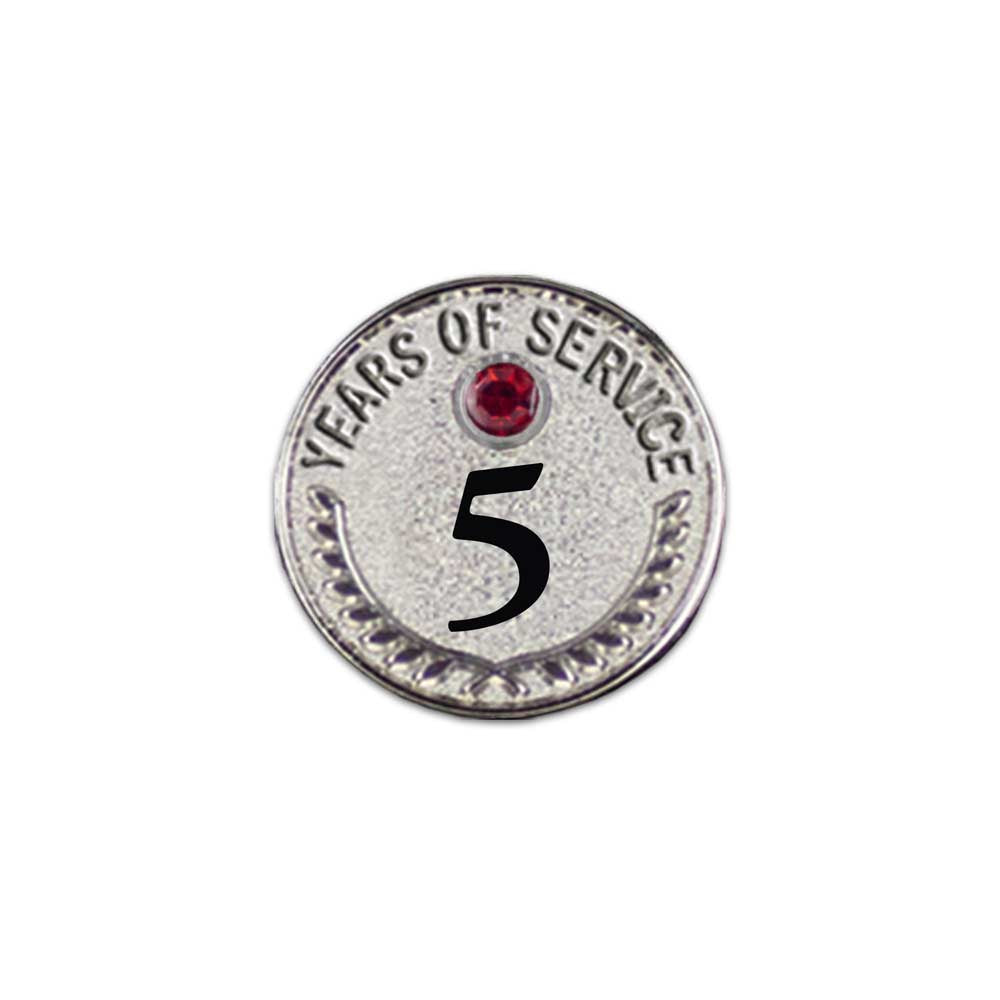 Years of Service Lapel Pins with Gemstone