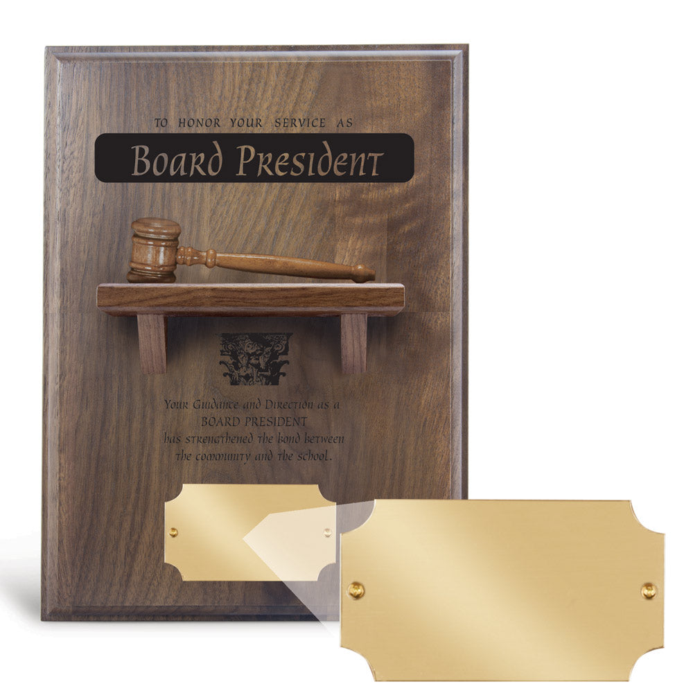 Service to the Board Gavel Shelf Plaque