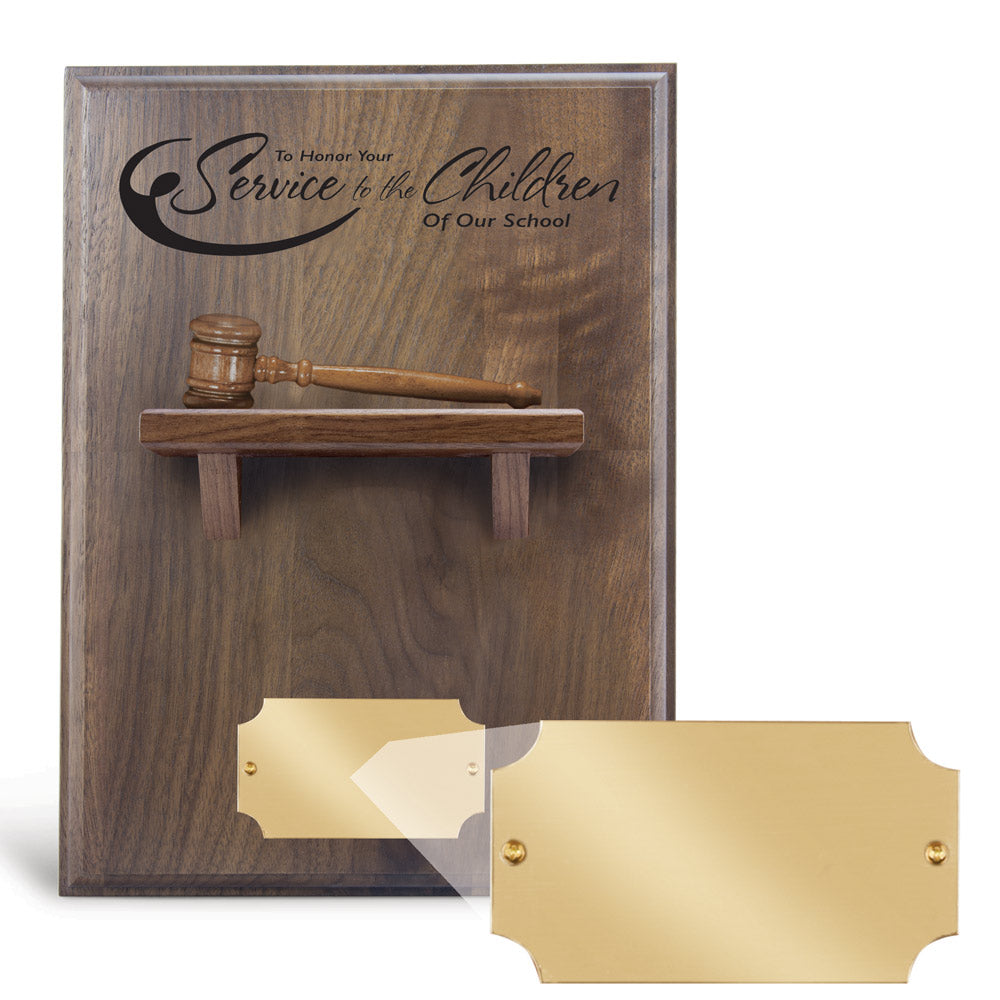 Service to the Board Gavel Shelf Plaque
