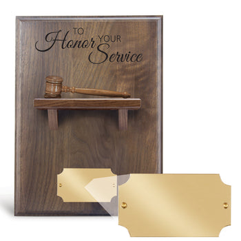 Service to the Board Gavel Shelf Plaque