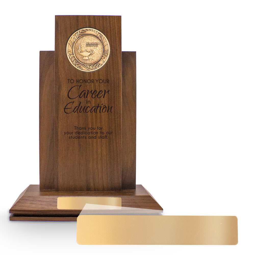 Brass Medallion Column Trophy