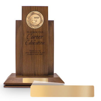 Brass Medallion Column Trophy