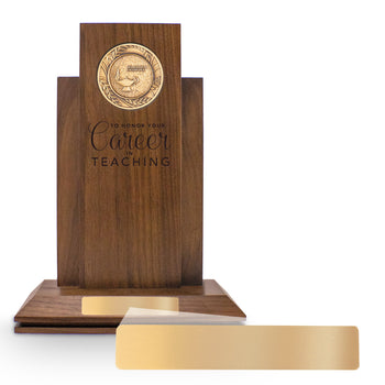 Brass Medallion Column Trophy