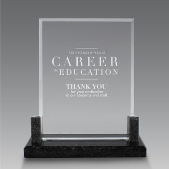 Crystal Award W/ Marble Base