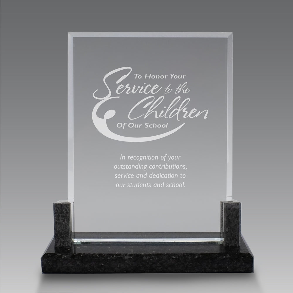 Crystal Award W/ Marble Base