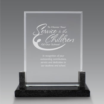Crystal Award W/ Marble Base