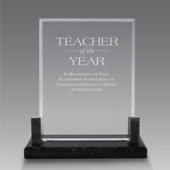 Crystal Award W/ Marble Base