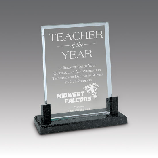 Crystal Award W/ Marble Base