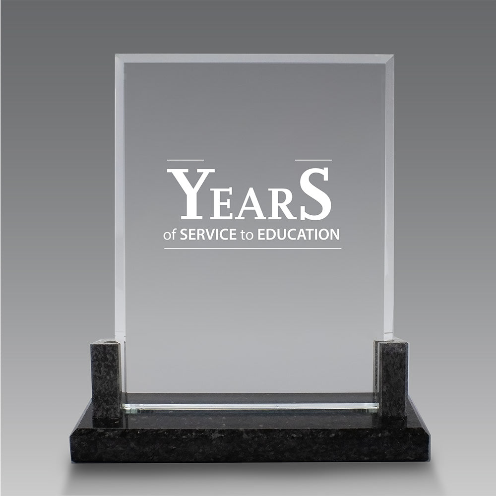 Crystal Award W/ Marble Base