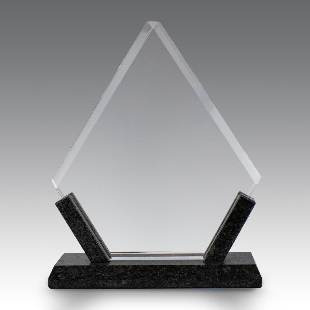 Crystal Diamond Award With Marble Base