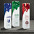 Acrylic square tower award featuring a white base and blue, green, or red swirls. Includes educational recognition message.