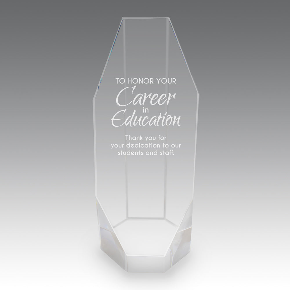 Beveled Optic Crystal Octagon Tower