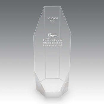 Beveled Optic Crystal Octagon Tower