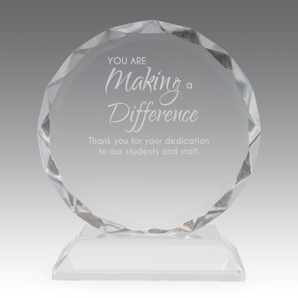 Faceted Optic Crystal Base Award