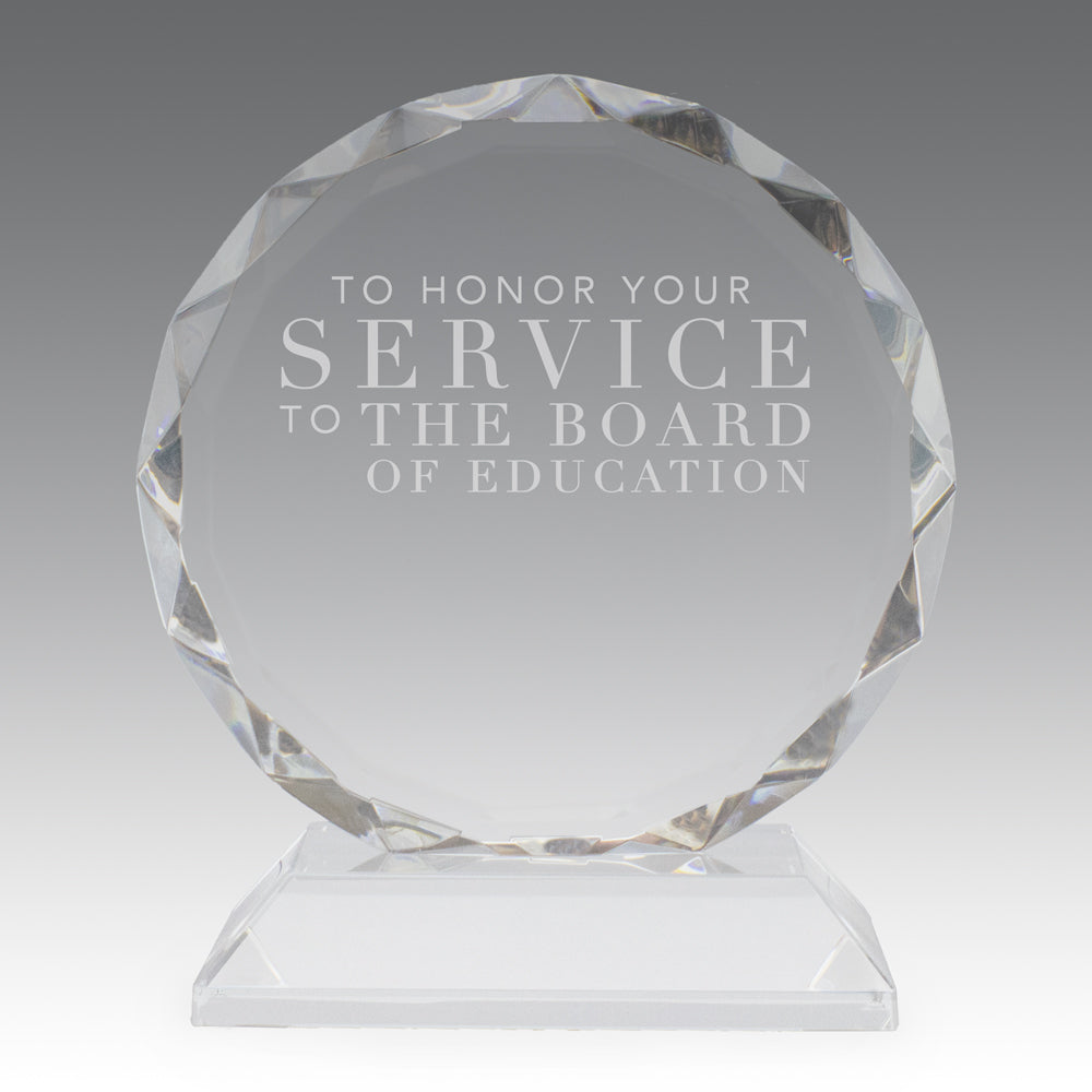Faceted Optic Crystal Base Award