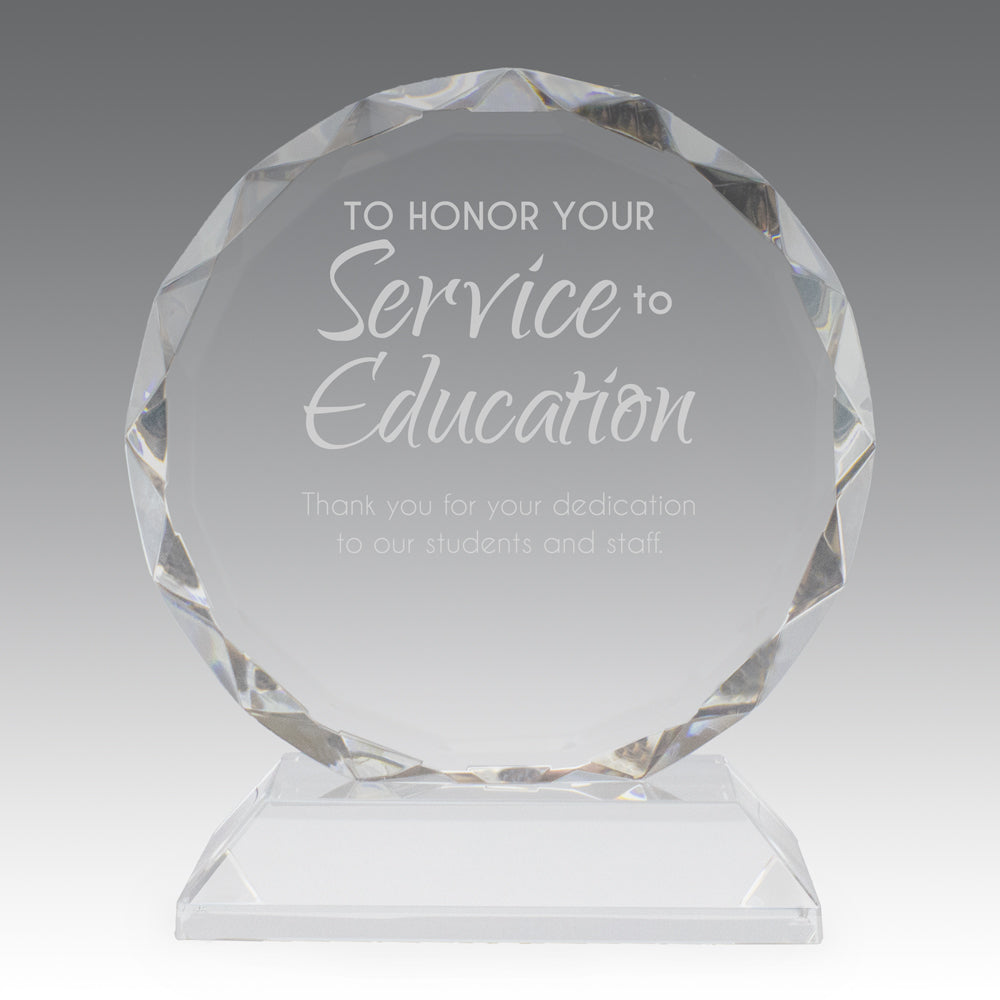 Faceted Optic Crystal Base Award