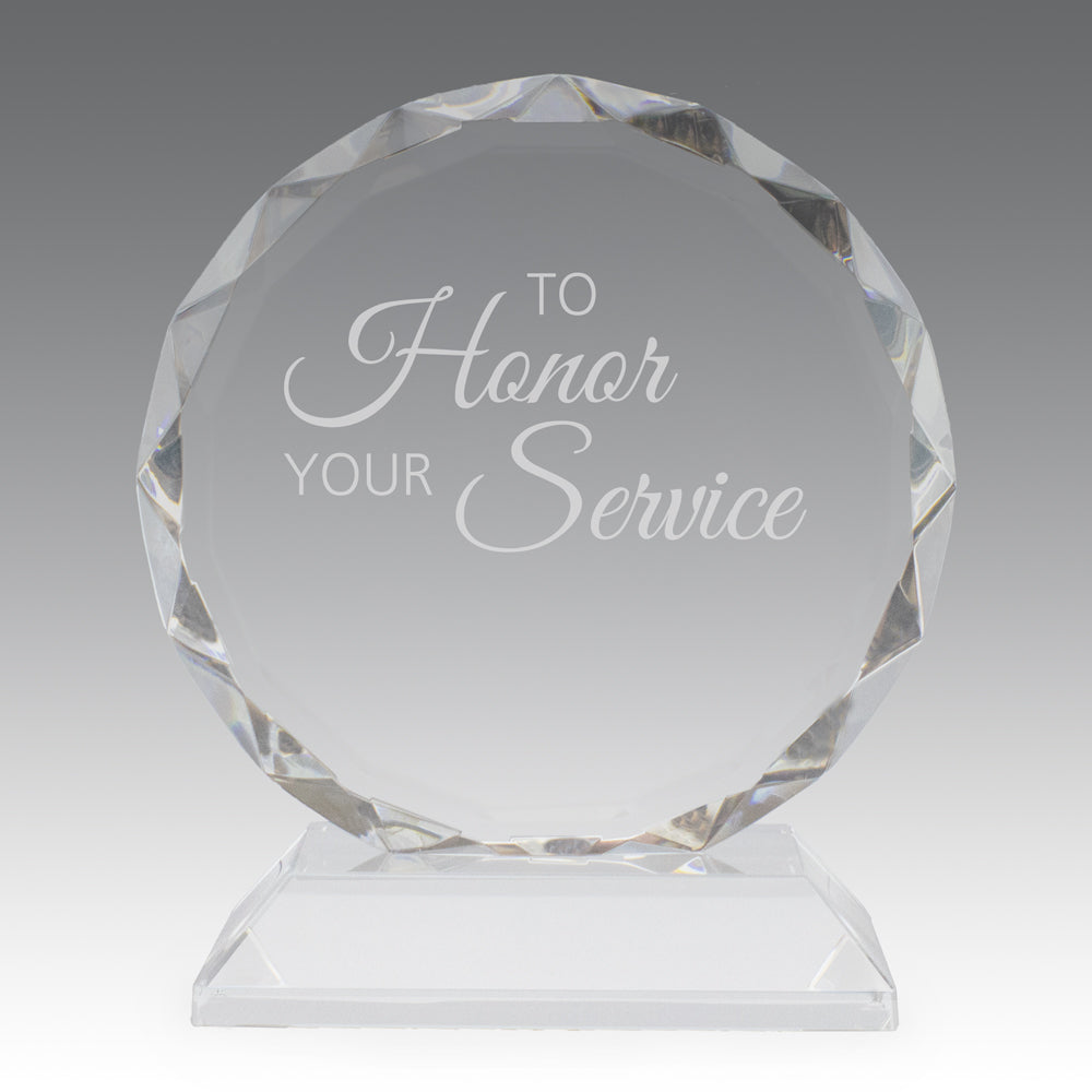 Faceted Optic Crystal Base Award