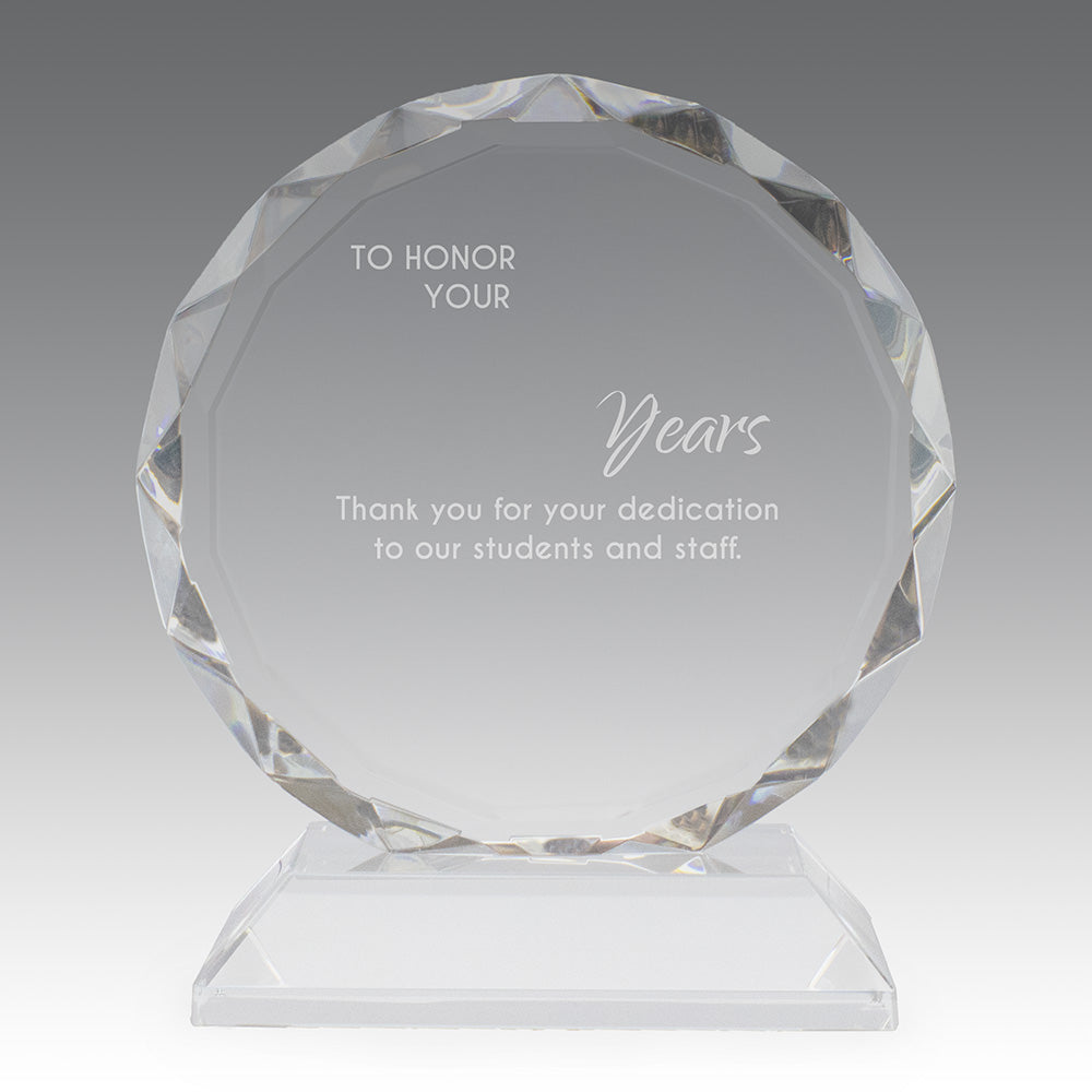 Faceted Optic Crystal Base Award