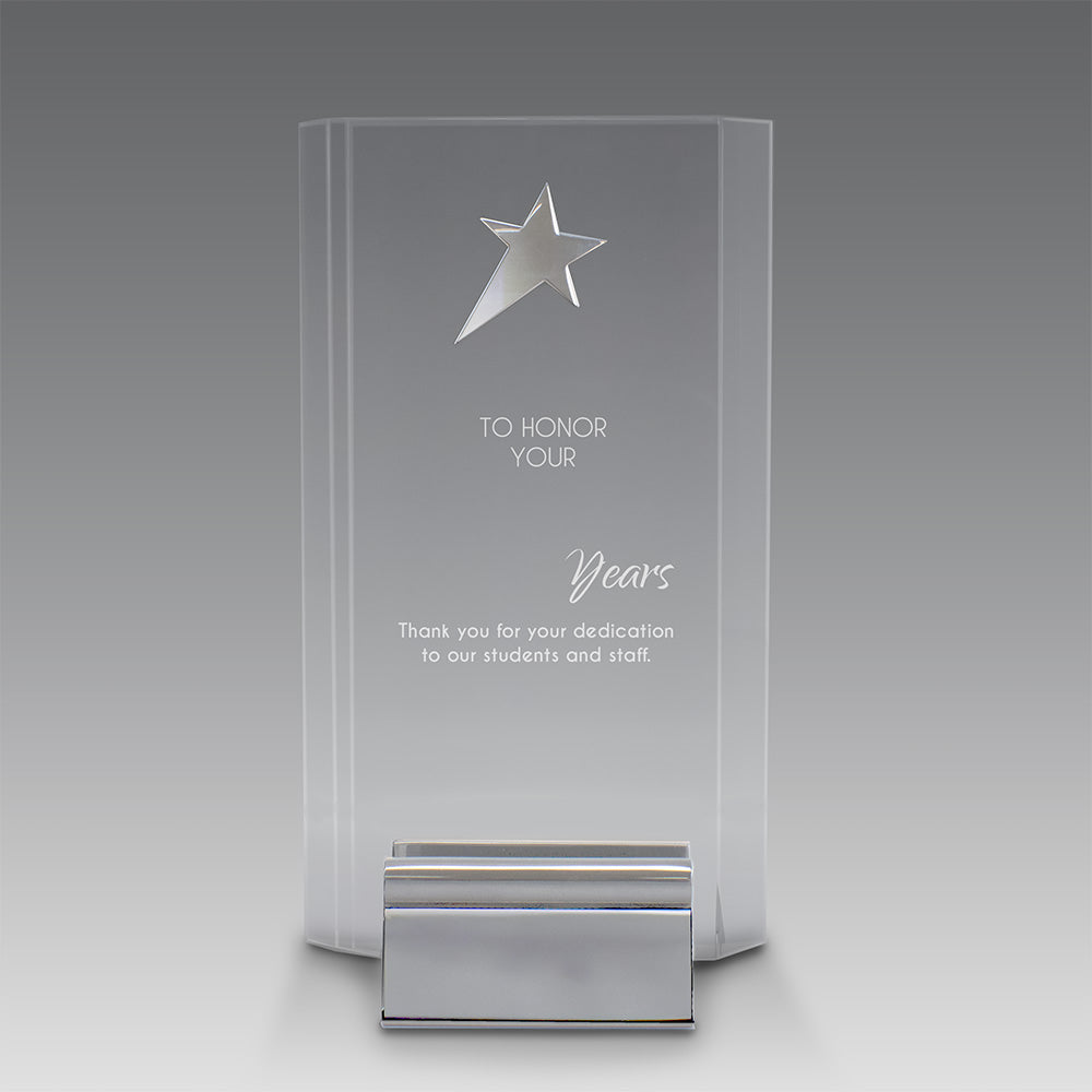 Acrylic Tower Award w/ Metal Star