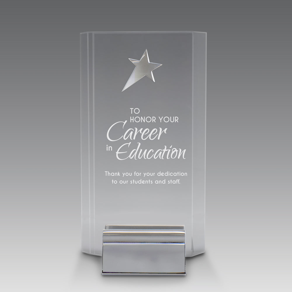 Acrylic Tower Award w/ Metal Star