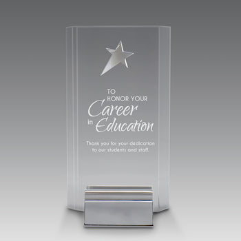 Acrylic Tower Award w/ Metal Star