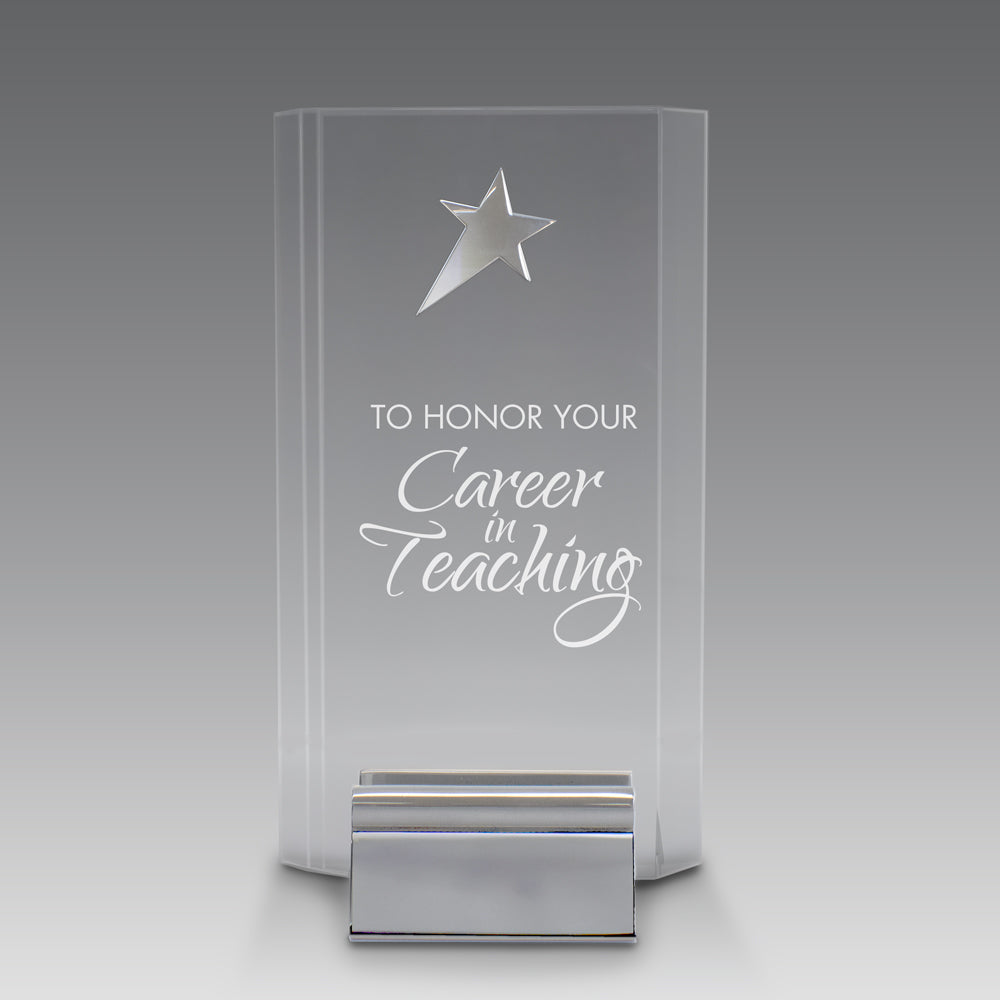 Acrylic Tower Award w/ Metal Star