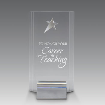 Acrylic Tower Award w/ Metal Star