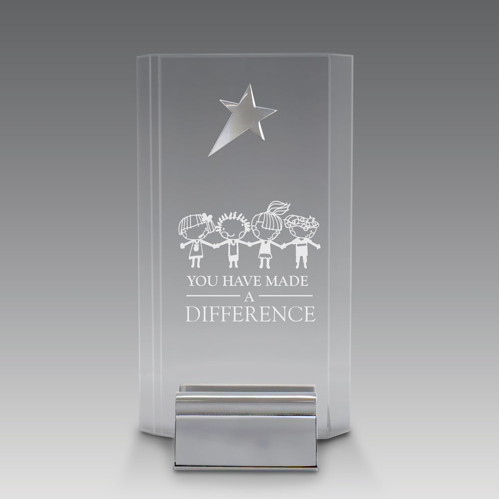 Acrylic Tower Award w/ Metal Star