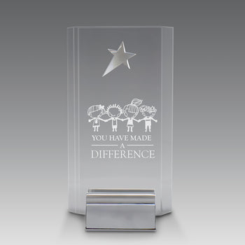 Acrylic Tower Award w/ Metal Star