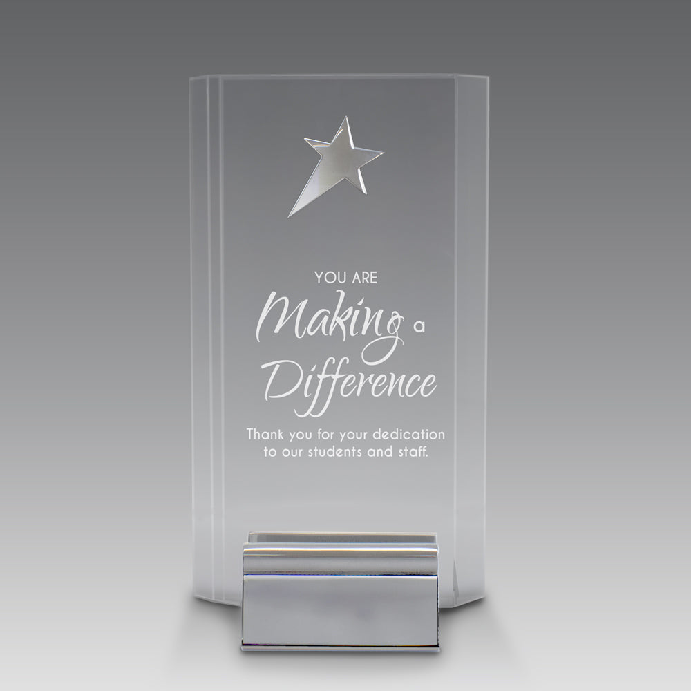 Acrylic Tower Award w/ Metal Star