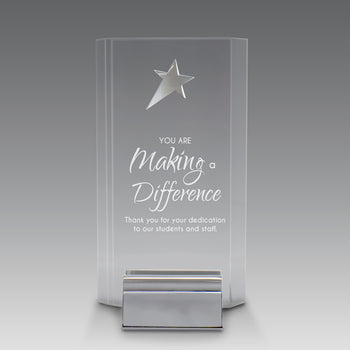 Acrylic Tower Award w/ Metal Star