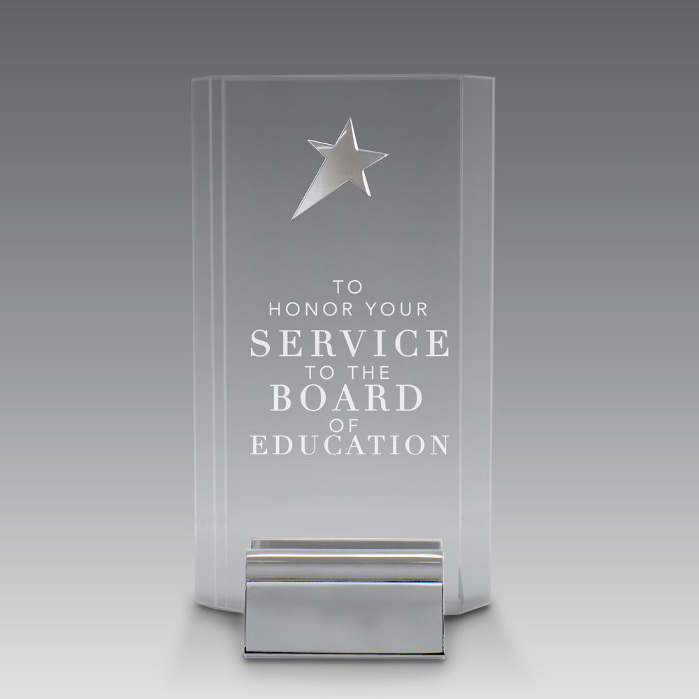 Acrylic Tower Award w/ Metal Star