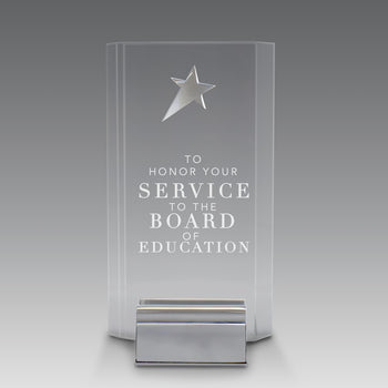 Acrylic Tower Award w/ Metal Star