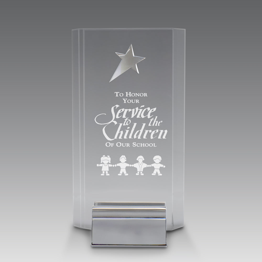 Acrylic Tower Award w/ Metal Star