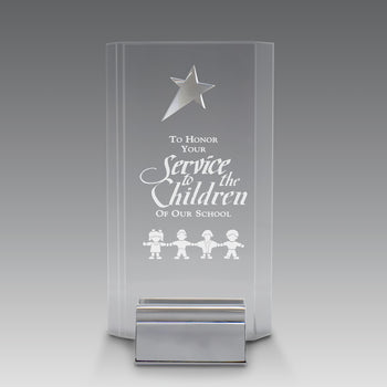 Acrylic Tower Award w/ Metal Star