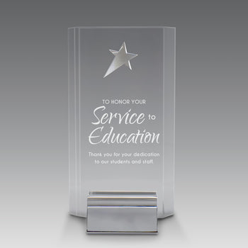 Acrylic Tower Award w/ Metal Star