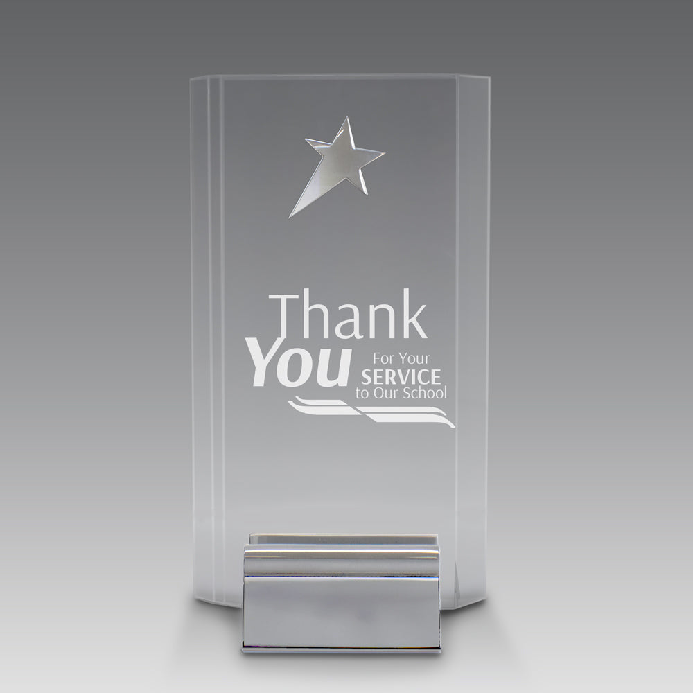 Acrylic Tower Award w/ Metal Star