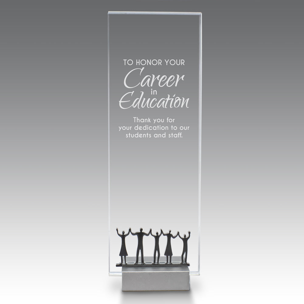 Crystal Tower Award W/ Metal Accent