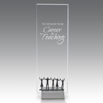 Crystal Tower Award W/ Metal Accent