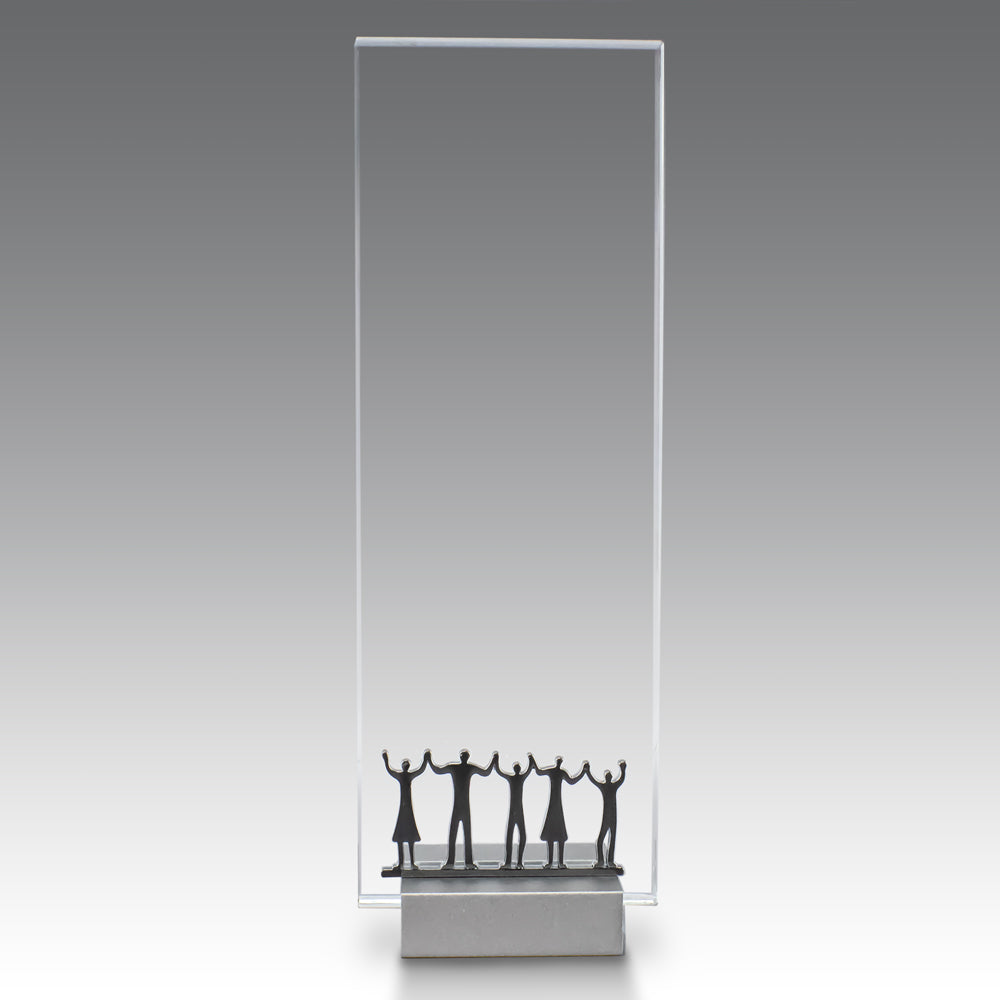 Crystal Tower Award W/ Metal Accent