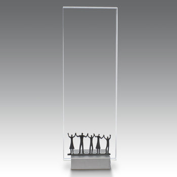 Crystal Tower Award W/ Metal Accent