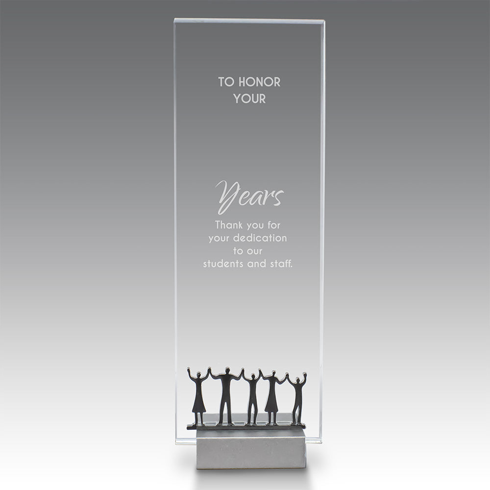 Crystal Tower Award W/ Metal Accent